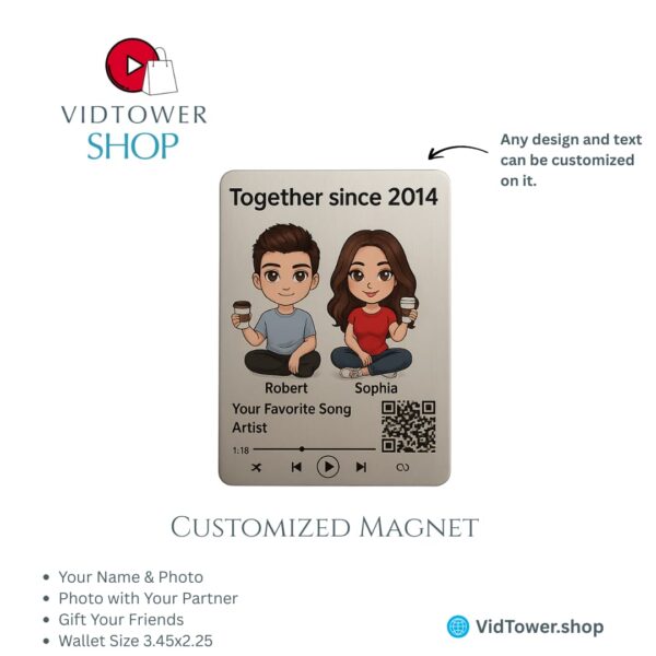 Customized Magnet with Name, Photo, and Partner Options - Wallet Size 3.45x2.25