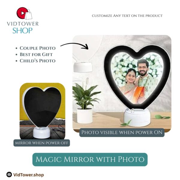 Magic Mirror with Photo - Customize Text and Custom Photos - Perfect Gift Idea