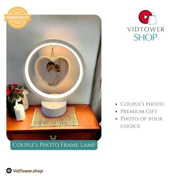 Premium Quality Couple's Photo Frame Lamp - Customizable with Your Photo